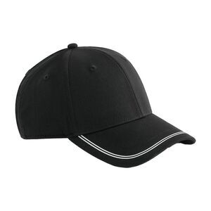 Beechfield Match Day Baseball Cap / Black/White